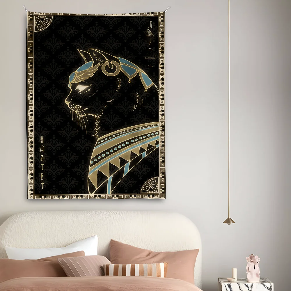 Ancient Egyptian Animal Art Cat Tapestry Perfect For Home&Living Bedroom Decor Wall Art Backdrop Banner