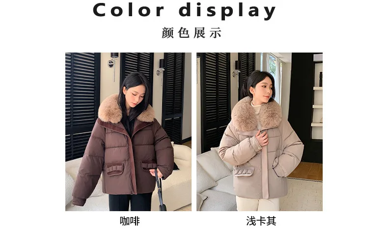Simple Faux Fur Collar Padded Parka Women Thick Warm Winter Puffer Jacket 2026 Ladies Office Wear Casual Solid Zipper Outerwear