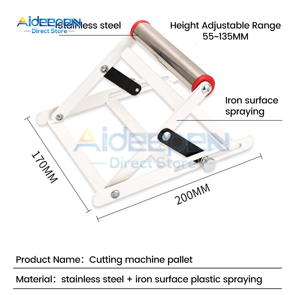 1Pc Snijmachine Rolbeugel 55-135Mm Verstelbare Roestvrijstalen Opvouwbare Snijmachine Ondersteuning Frame Lift Tafelbeugel