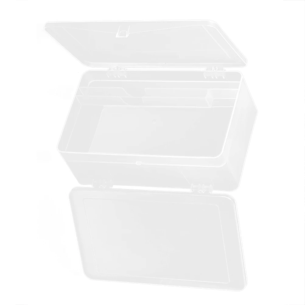 กล่องเก็บของแบบใสพร้อมตัวแบ่งชั้น กล่องสองชั้นสำหรับใส่เครื่องมือทำเล็บ ยาทาเล็บ เครื่องประดับ เครื่องสำอาง ใช้ในบ้านและสำนักงาน