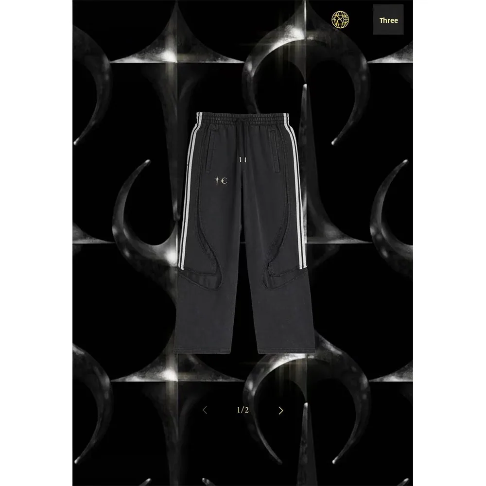 

Спортивные брюки Thulub Collaborative Waed Downaded, стандартный крой, с завязками, хлопковые, молодежные, повседневные, с низкой эластичностью, комфортные