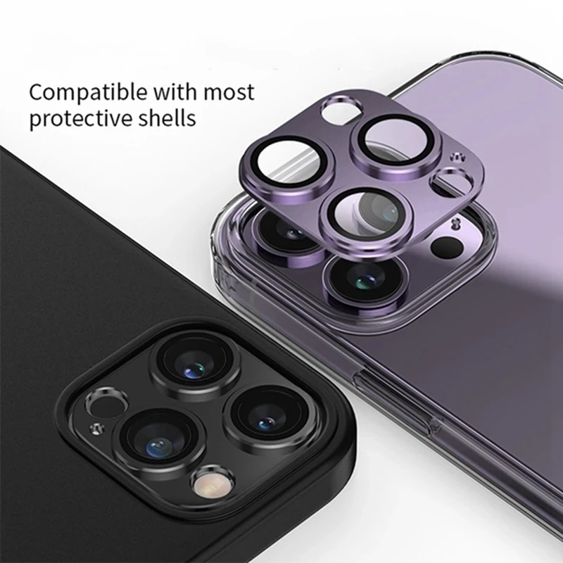 Full Cover Camera Lens Protector For iPhone 14 Pro Max Metal Camera Lens Ring Case Glass for iPhone 12 13 Pro Max 13 Mini 14 Pro