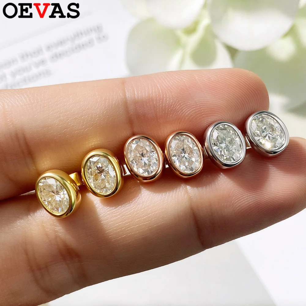 

OEVAS 0.5ct 1ct Water drop Bubble Moissanite Earrings for Women S925 Silver Plated 18k Gold Party Fine Jewelry certificate