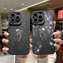 Ocean Animal Cute Dolphin Sea Turtle Dotted Painting Phone Case For iPhone 14 11 12 13 Pro Max 7 8 Plus X XR XS Silicone Covers