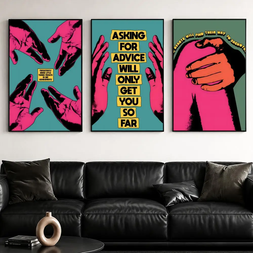 Pointing F-FingerS Poster Self-Adhesive Stylish Art Print Poster Wall Home Decor