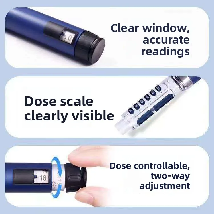 Reusable Insulin Pen for 3ml Cartridges with Precise Dose Scale Diabetic Injection Device Home Use