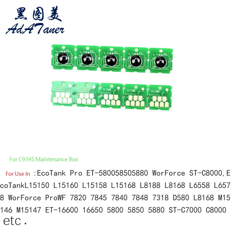 10X C9345 Maintenance Box Waste Ink Tank Chip for EPSON L8050 L8160 L8180 L15158 L15168 L15180 L18050 ET 8500 8550 18100 M15180