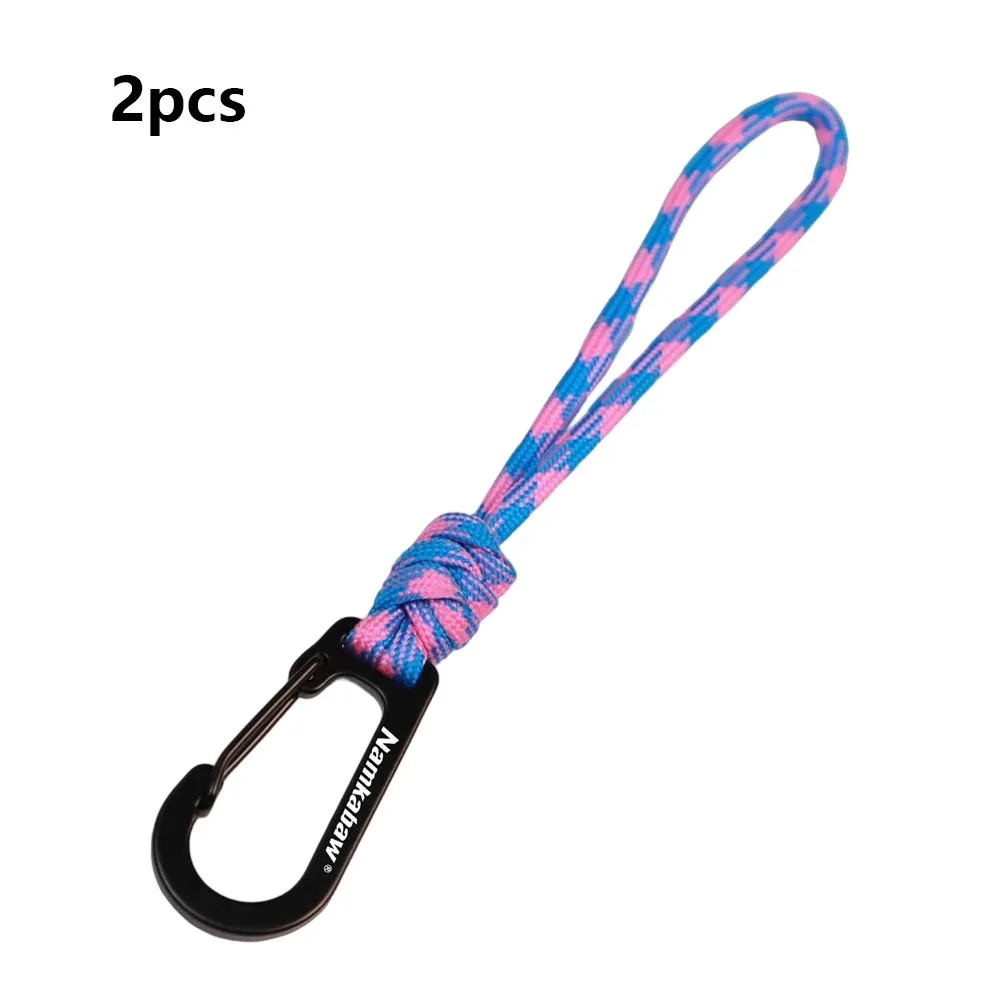 2pcs New Multi-functional Carabiner Keychain 20cm Length 7 Colors Outdoor Emergency Cord Key Holder Anti-loss Hook