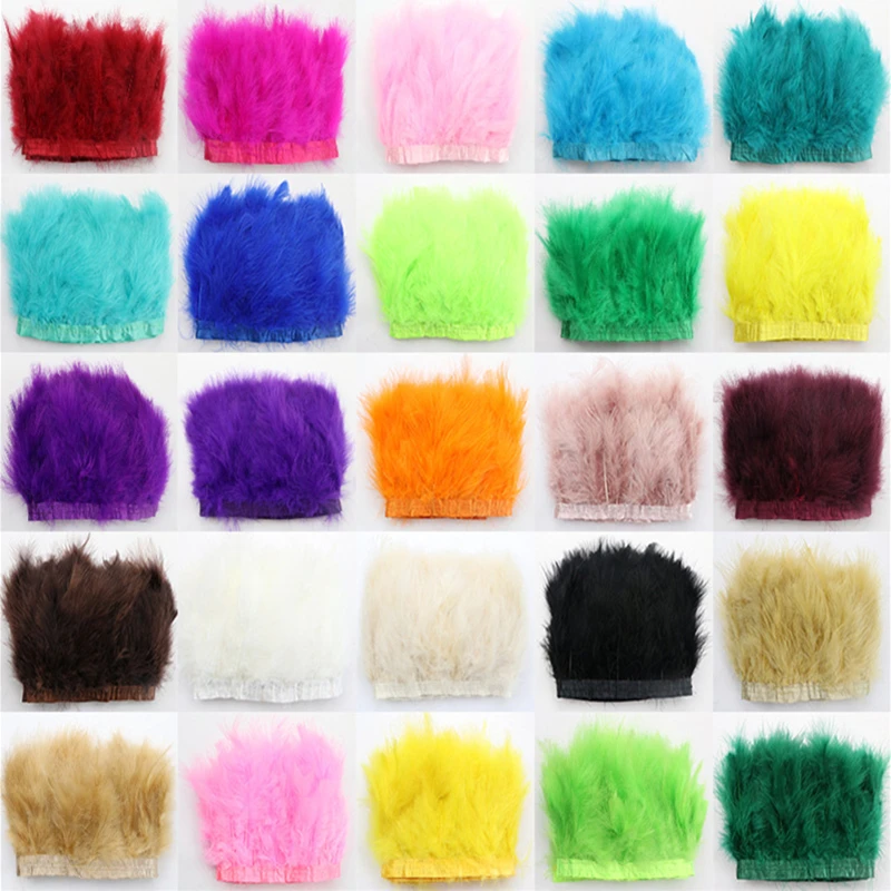 

Fluffy Marabou Turkey Feathers Trims Fringe 6-8inch 15-20cm Crafts Ribbon Sewing Plumas Clothing Wedding Decoration Dress