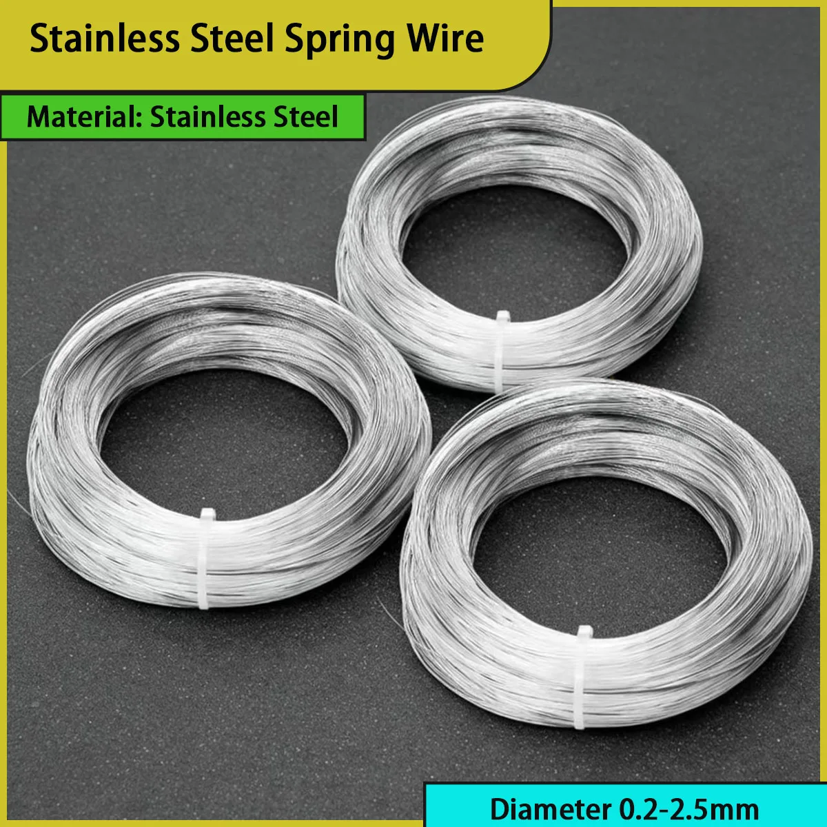Stainless steel spring wire with a diameter of 0.2-2.5mm is used in machinery, electronics, hardware, etc