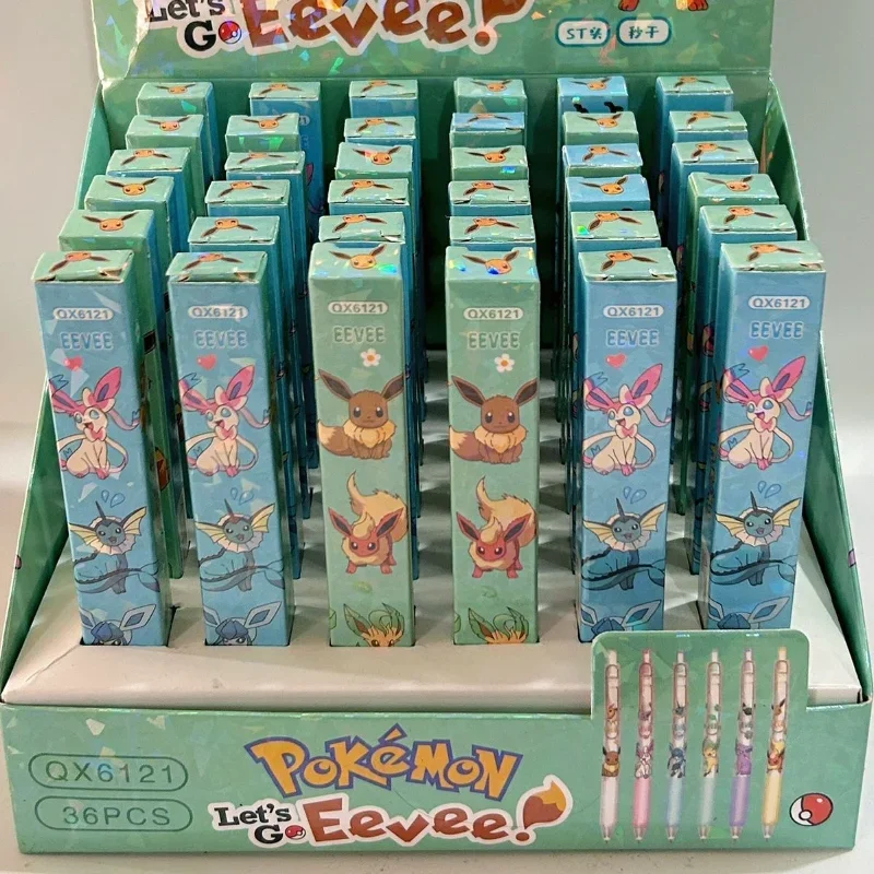 

1/6pcs Pokemon New Anime Peripheral Kawaii Cartoon Cute Eevee Quick-dry Gel Pen Blind Box Creative Surprise Gift Box Gifts