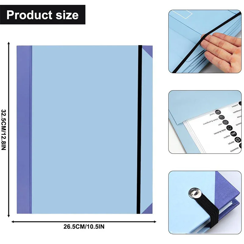 Imagem -03 - Folio Folders With Pockets Important Document Organizer in Case i go Missing Binder File Organizer For Office And School