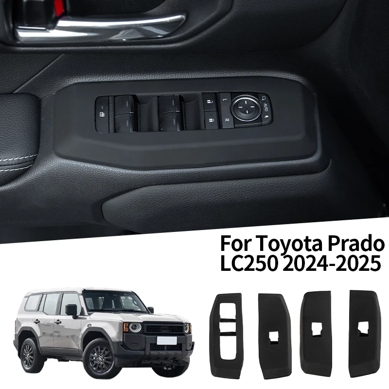 

For LHD Toyota Prado LC250 2024-2025 Four-door Glass Lift Panel Silicone protective Panel Auto Accessories 4PCS