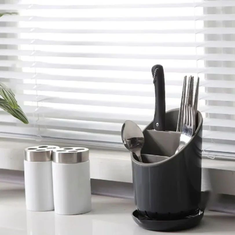 Picture 4: 1PC Plastic Storage Holder Kitchen Drying Rack for Tableware Knife Spoon Fork Drain Container Organizer Tabletop Tool
