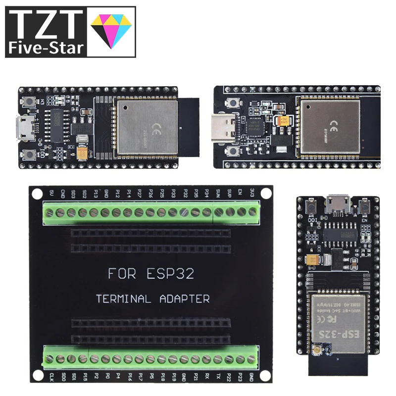 ESP32 Development Board ESP-32S NodeMCU-32S MICRO/TYPE-C Wireless Module WiFi+Bluetooth ESP-WROOM-32 IOT Expansion Board