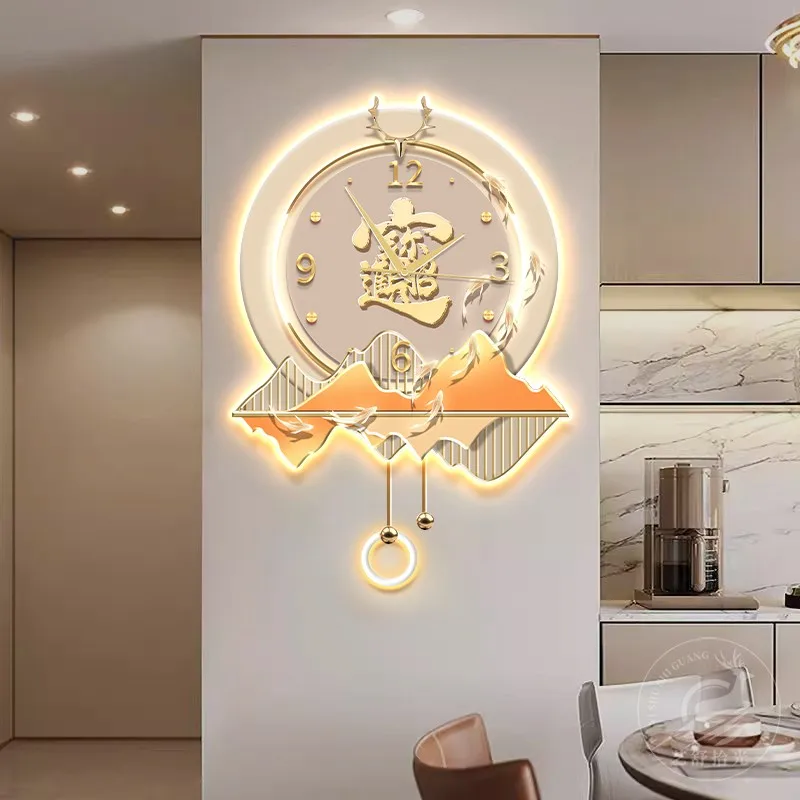 2025 New Model Entrance Hall Wall Clock Living Room High-End LED Digital Clock Watch Corridor Mural Quartz Clock Room Decoration