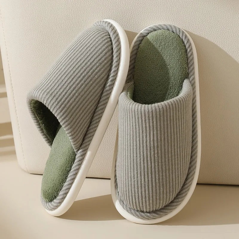 

Зимние женские домашние тапочки, теплая простая плюшевая мужская домашняя обувь, нескользящая осенняя бесшумная обувь на плоской подошве, удобные домашние шлепанцы для пар