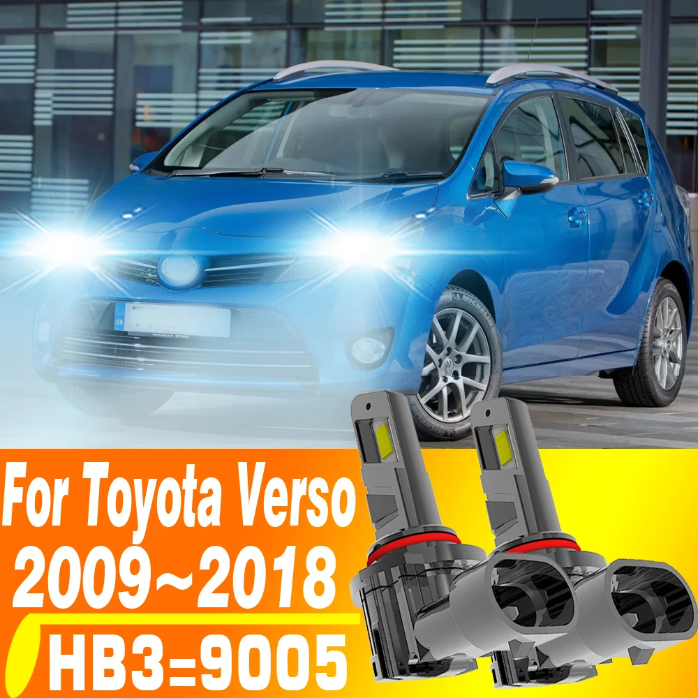 

2x HB3 9005 High Power LED Headlight Car Bulbs 6000K Xenon White Light Canbus Compatible 12V 55W for Toyota Verso 2009-2018