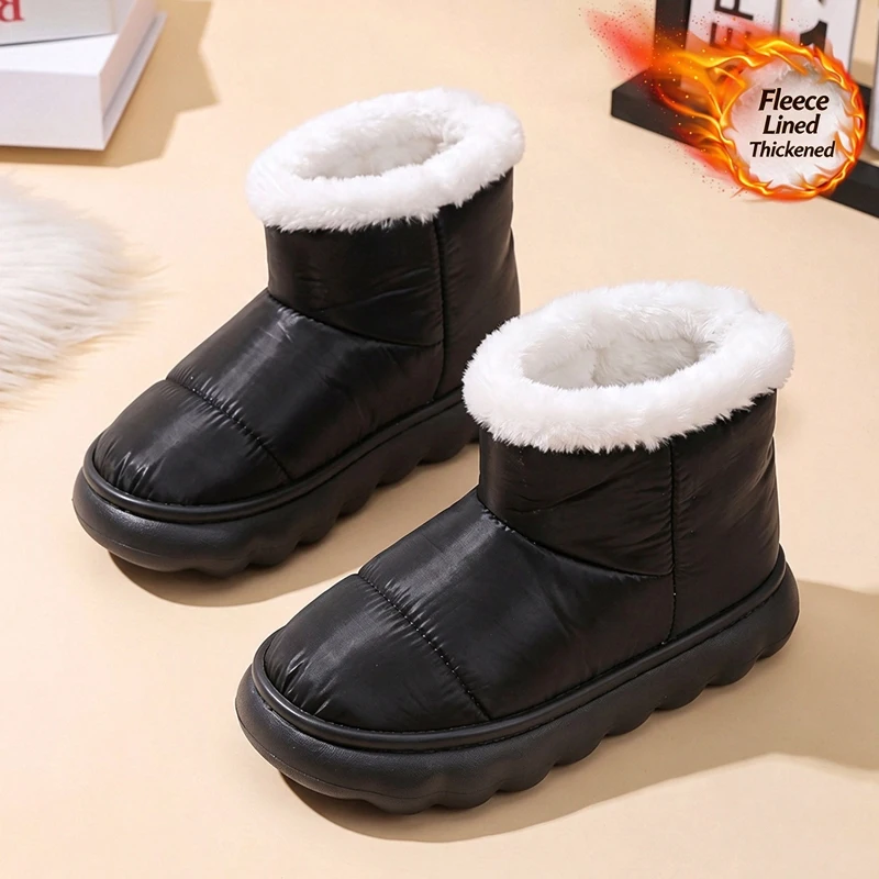 Unisex Kids' Outdoor Anti-slip Winter Snow Boots Warm Plush Children Boys Girls Comfortable Cotton Walking Shoes Size 28-35