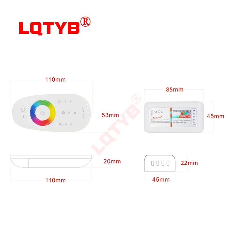 12-24V RGB/RGBW multicolored lamp with 2.4 g wireless touch full-color led lamp with programmable controller lighting debugging