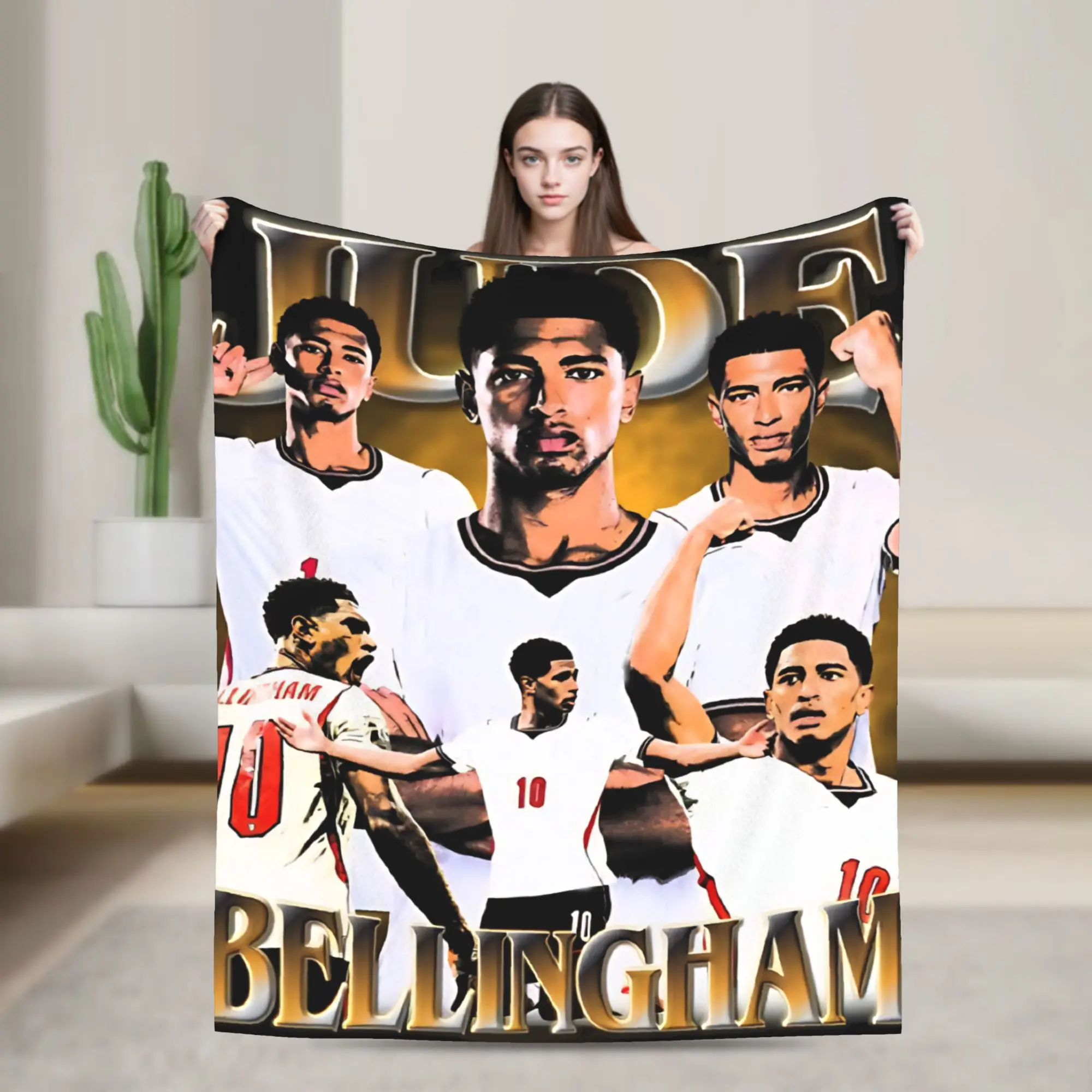 Bellinghams England Football Blanket  Flannel Throw Blankets Bed Sofa Decoration Lightweight Bedspreads