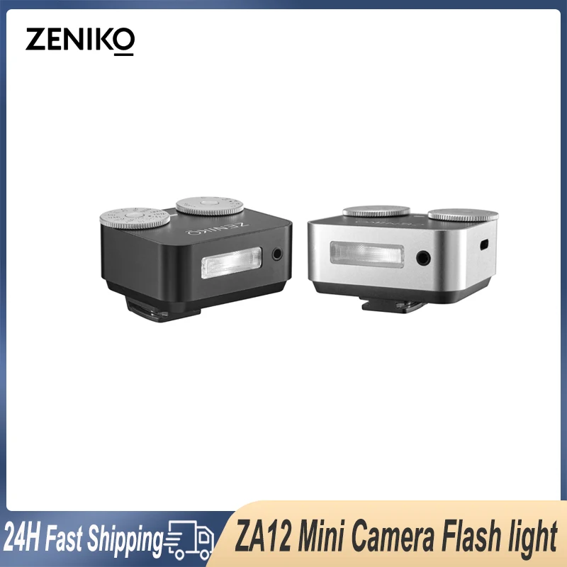 ZENIKO ZA12 Mini Camera Flash Speedlite for Fujifilm X-T30 X-T5 Sony ZV-E10 Nikon Panasonic Olympus Ricoh GR3/4  SLR Cameras