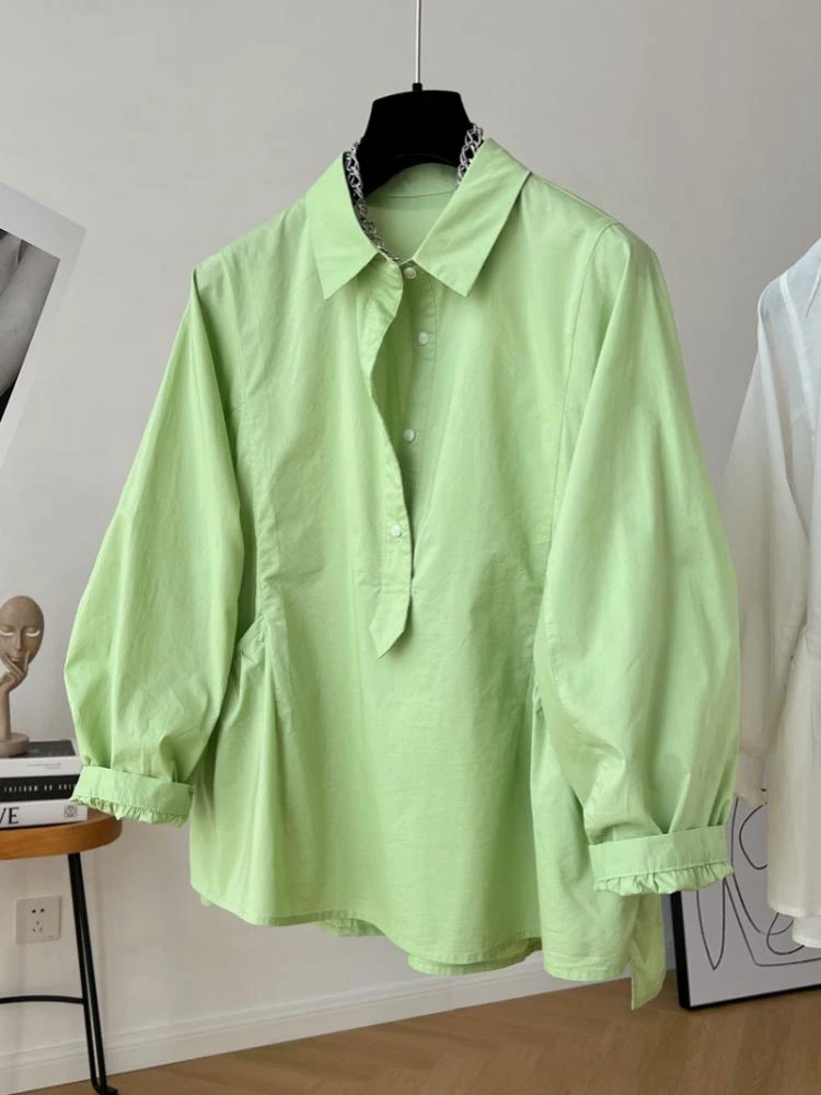 Camicia ampia a maniche lunghe da donna 2025 Primavera Nuovo Harjauku Vintage Streetwear Camicetta oversize Top eleganti