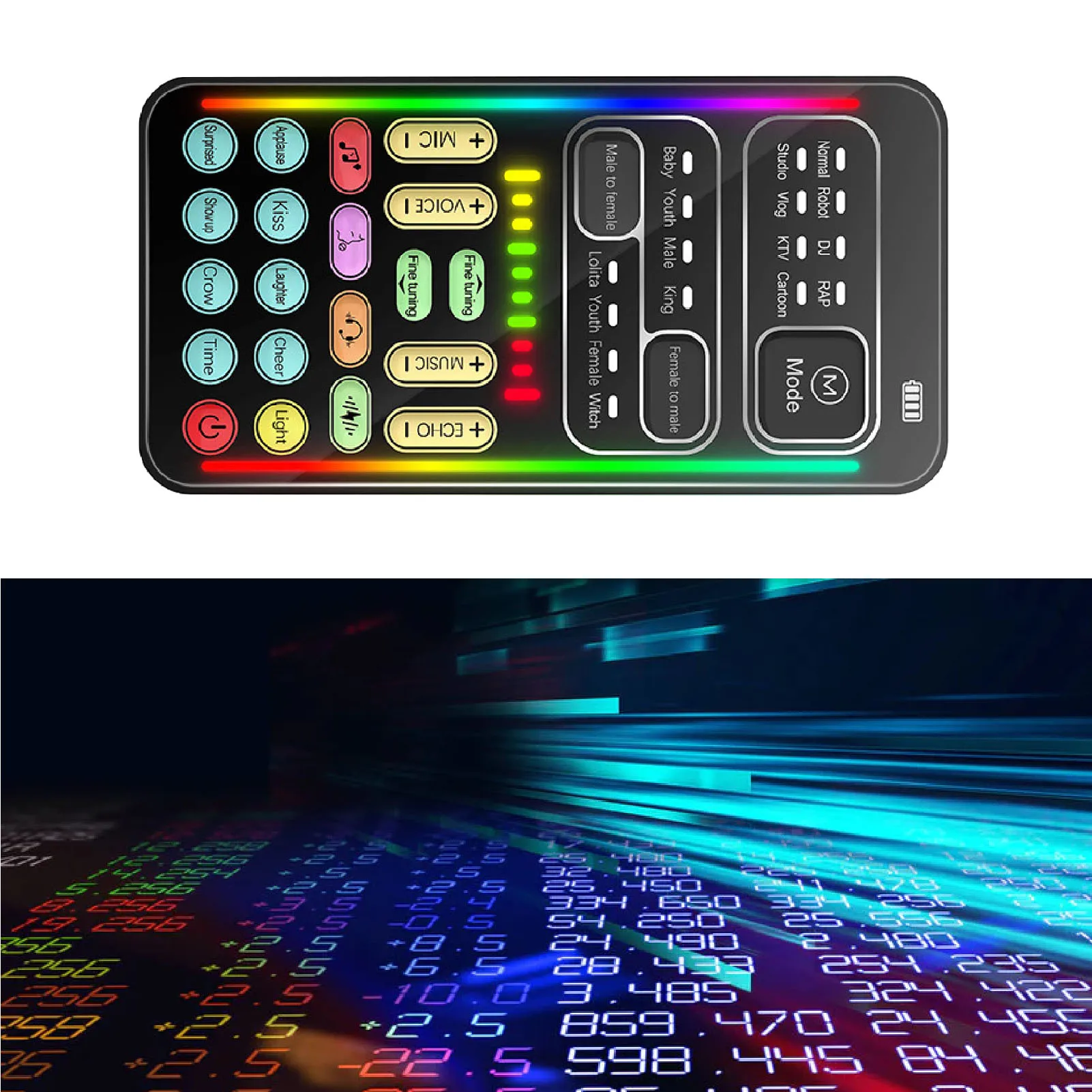 Voice Changer Multiple Connection Modes Multifunctional Voice Disguiser Portable 8 Built in Sound Effects ABS for Online Games