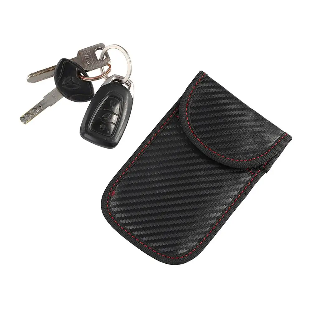 Car Key Signal Blocker Case Anti-Theft Faraday Pouch RFID Shielding Bag for Keyless Entry Remote Keys & Credit Cards view 3