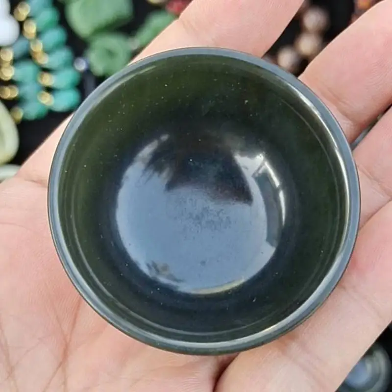 Green Jades Teacup Health Gongfu Teaware Genuine Natural Hetian Jades Nephrite Stone Cup Chinese Tea Ceremony Master Cups