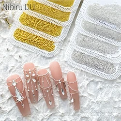 0.4/0.6/0.8mm 3D Steel Tiny Nail Art Decoration Gold Silver Steel Ball Nail Art Caviar Beads Nails Beads DIY Jewelry Accessories