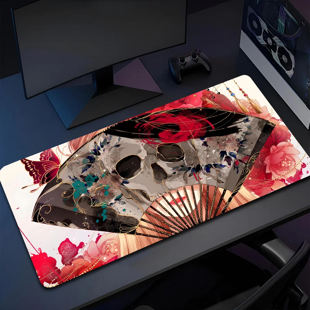 1pc Anime Skull Girl Non-slip Mouse Pad Suitable For Office Computers Laptops E-sports Game Desk Mats XXL Keyboard