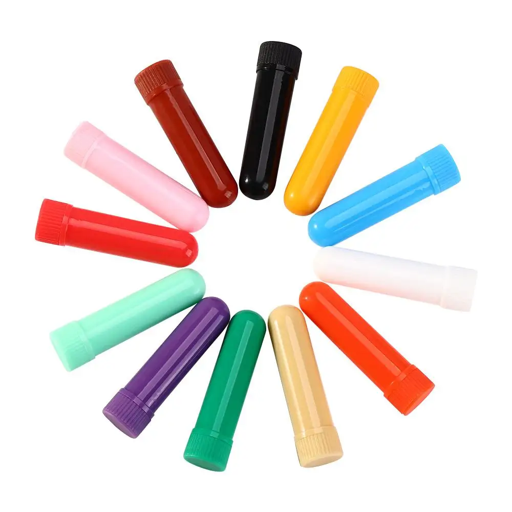 Professional Refillable White Cotton Wicks Portable Health Care Nasal Inhaler Sticks Nose tube Inhaler plastic tube