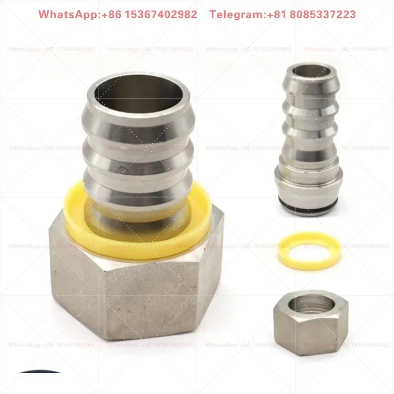 24 Degree 3CA82 Inline Stainless Steel Hydraulic Self-Locking Hose Fitting, O-Ring Design for Mechanical Hydraulic Pipeline
