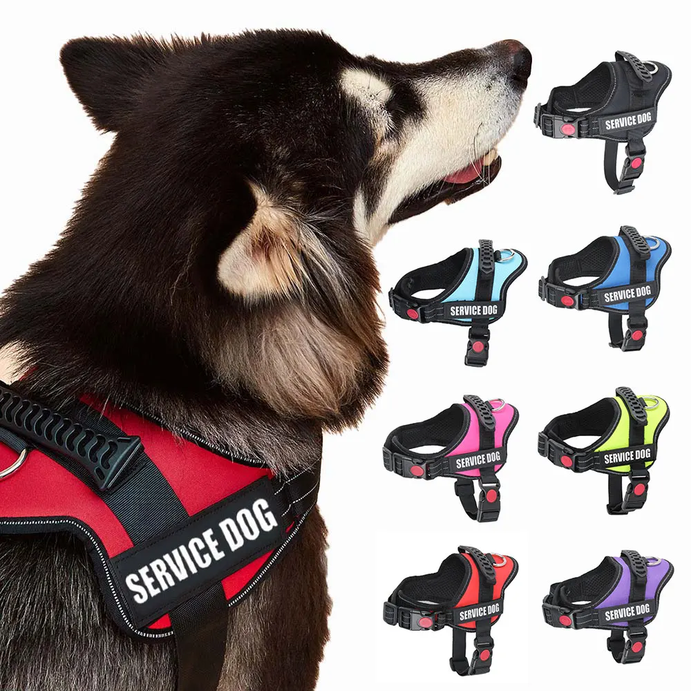 

Accept Customise Patches Pet Dog Harness No Pull Reflective Saddle Adjustable Dog Walking For Small Medium And Large Dogs Vest