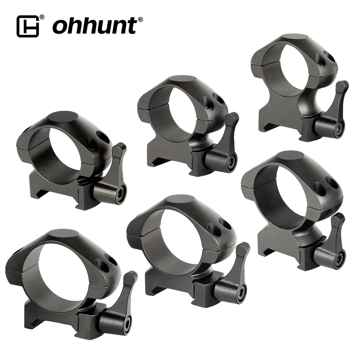 ohhunt 25.4mm 30mm Steel Scope Rings Quick Release 20mm 11mm Ring Low Medium High Profile