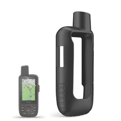 Silicone Soft Edge Shell Bumper Cover Protective Case Screen Protector Film For Garmin Gpsmap 67 67i 66 66i 66s 66st 66sr Sleeve