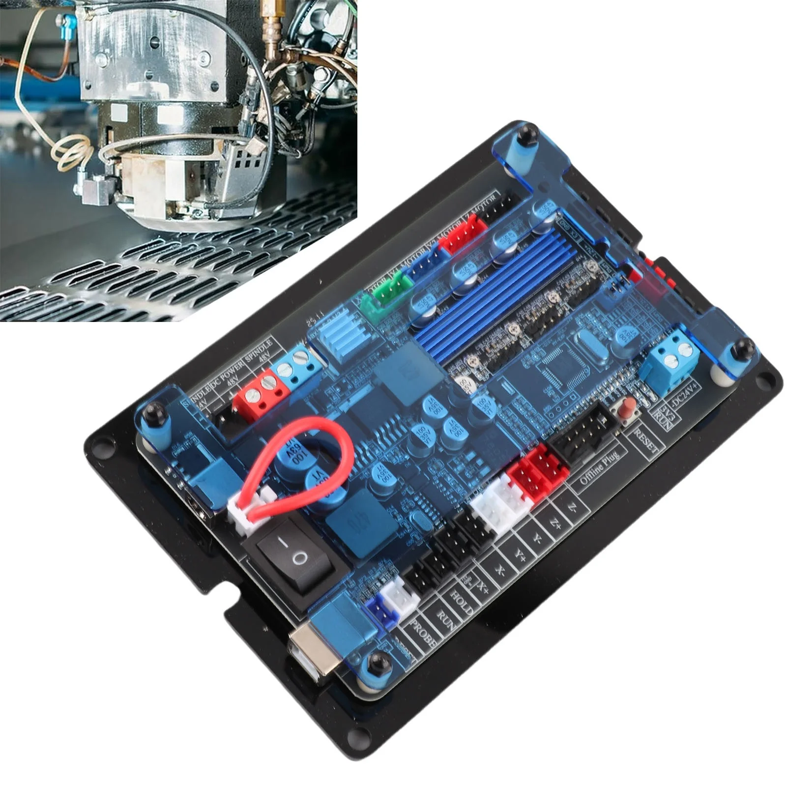 CNC Controller Board DC12-48V USB Connection GRBL Controller Board 32 Bit Processor Widely Compatible for Engraving Machine