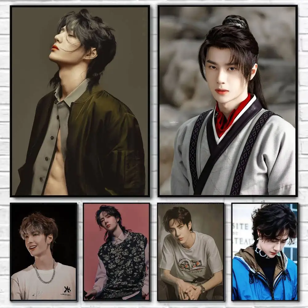 

Wang Yibo Poster Self-adhesive Art Waterproof Paper Sticker Coffee House Bar Room Wall Decor