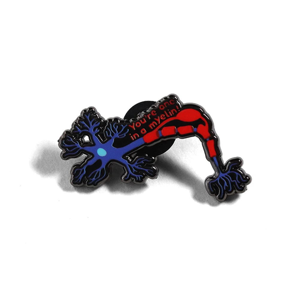 New Neuron Enamel Pin Neurology Medical Biology Theme Brooch for Neuroscientists Doctor Backpack Lapel Badge Jewelry Gifts