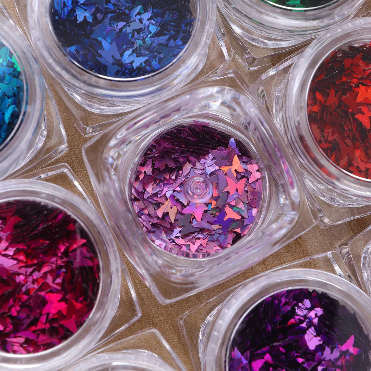 

1Set Butterfly Shape Nail Art Sequins Paillettes 12 Colors Pet Shining Manicure Decor for Home Salon DIY Nail Design Creative