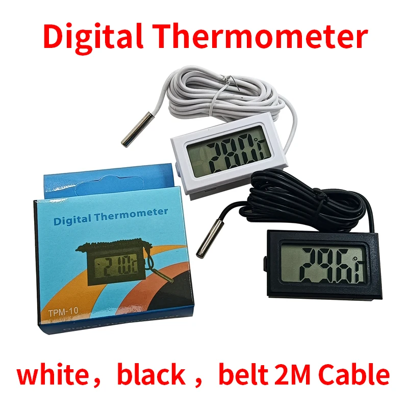 FY-10 LCD Digital Thermometer Temperature Sensor Temperature Tester Detector Monitor with 2M Senor Cable for Aquarium