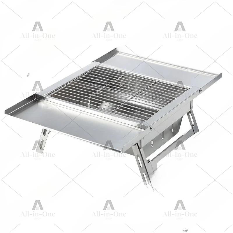 IGT Table Stainless Steel Folding BBQ Grill Portable Charcoal Grill Small Camping
