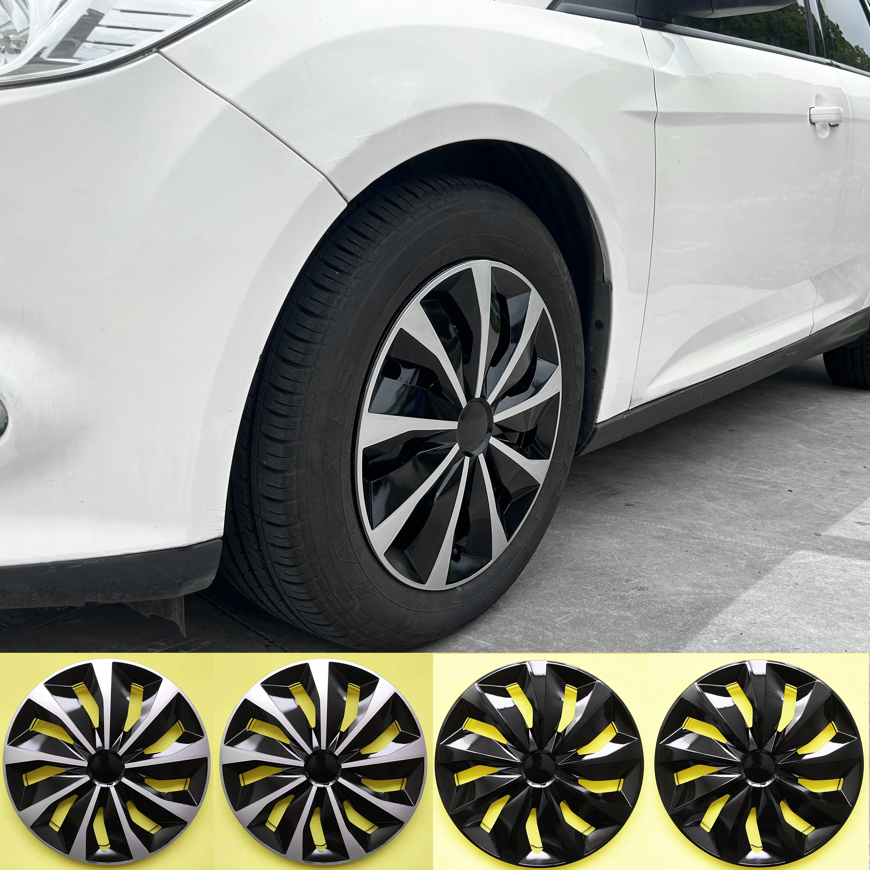 4pcs hub caps suitable for cars with 15-inch iron wheels, made of PP plastic, can be used to decorate the appearance of car whee