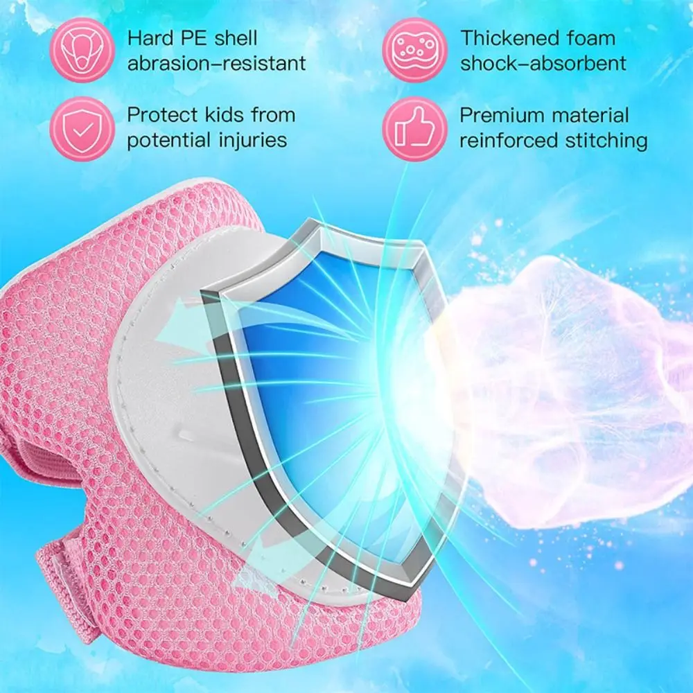 

6 шт./компл. для детей 3-14 лет, комплект защитного снаряжения, расширенный материал, регулируемый ремешок, наколенники для катания на коньках, защита на запястья