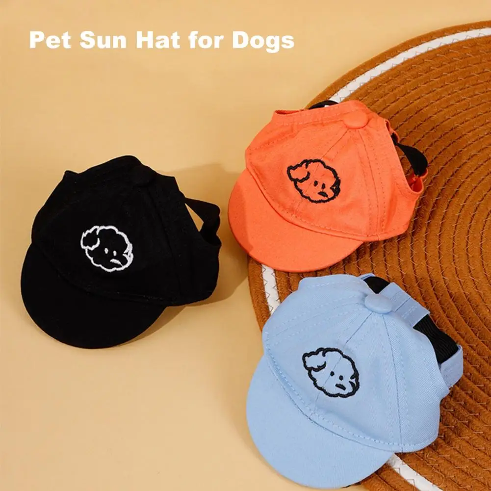 Dog Sun Protection Hat With Ear Holes Dog Baseball Cap UV Protection Buckle Fastened Puppy Hat Pet Sunshade Headwear For Dogs