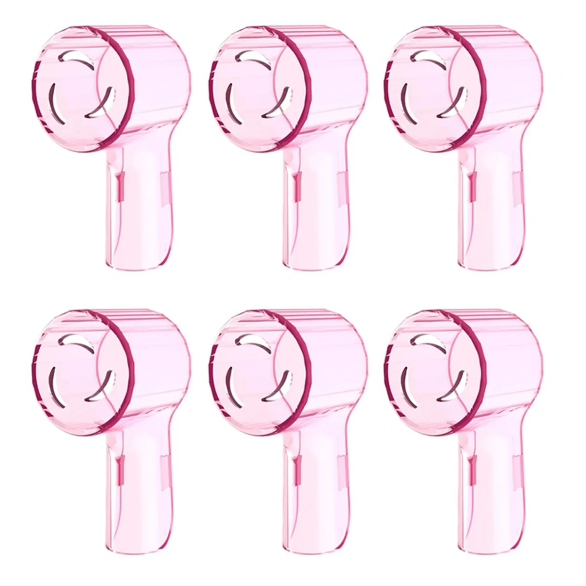 6 Pack Toothbrush Heads Dustproof Cover Compatible for Oral B, Fits for Oral-B IO Series, Convenient Travel, Pink