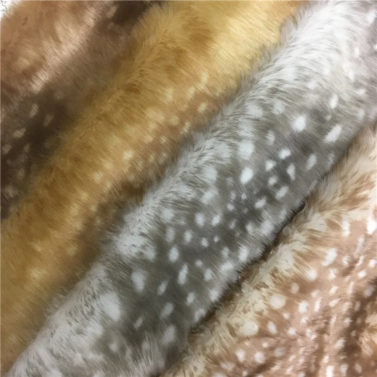 Deer point print plush fabric Christmas moose velvet imitation deerskin clothing toy faux fur fabric,160cm*45cm(half yard)/pcs