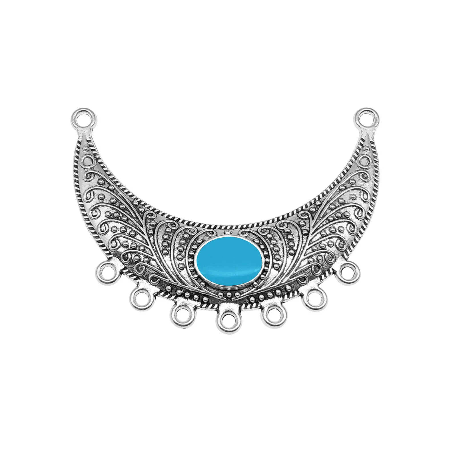 2pcs Vintage Crescent Metal Pendant DIY Boho Wind Chimes Part Hanging Decor Connector Component Charm Jewelry Making Accessories