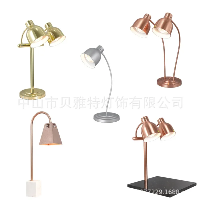 Single head buffet food insulation lamp Commercial insulation table Food warming lamp Barbecue heating Double head food